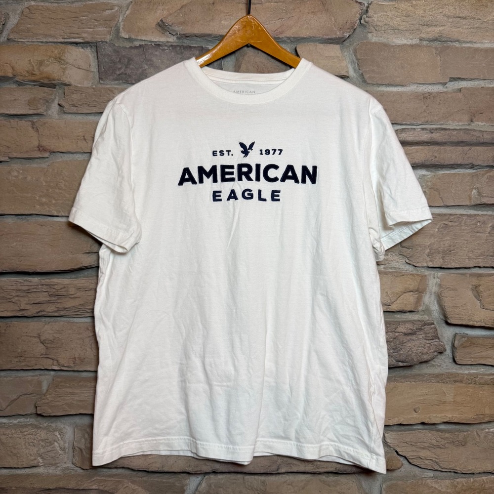 American Eagle Outfitters Mens White Short Sleeve Graphic T Shirt Size M